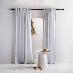 Sheer Linen Curtains With Back Tabs Tape, Curtain Panels, Lightweight Window Drapes - thumbnail 2