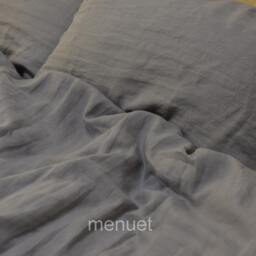 stone Washed Linen Duvet Cover With 2 Pillowcases Medium Grey - thumbnail 2