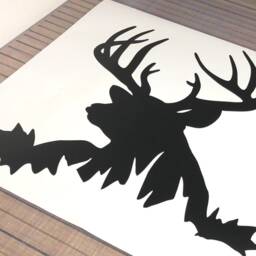 Deer Wall Sticker, Dear Head Decal, Hunting Art, Art - thumbnail 2