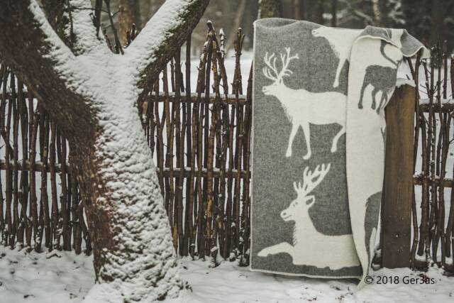 New Zealand Wool Blanket Reversible Elk Plaid Throw - 130x200cm - image 1