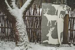 New Zealand Wool Blanket Reversible Elk Plaid Throw - 130x200cm - thumbnail 1