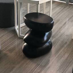 3 Stones - Side Table Handcarved Wood Sculptural Furniture - thumbnail 2