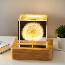 Handmade Resin Flower Night Light, Crystal Ball Lamp - thumbnail 2