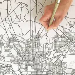 Washington Dc Map Street District Capitol City Drawing Black & White - Art Print Realtor Wedding Anniversary Gift Urban Wall Decor - thumbnail 2