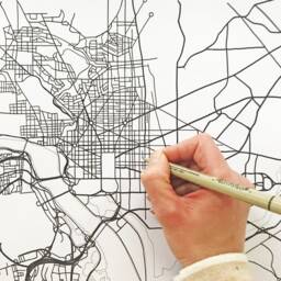 Washington Dc Map Street District Capitol City Drawing Black & White - Art Print Realtor Wedding Anniversary Gift Urban Wall Decor - thumbnail 4