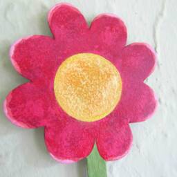 Metal Flower Wall Art Red Vase Sculpture, Kitchen Bathroom Decor - thumbnail 2