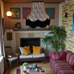 Handmade Black Paisley Fabric Lampshade With Fringe Trim Bespoke Made For Table & Floor Standard Lamp Shades, Ceiling Lights - thumbnail 2