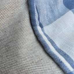 Handmade Beach Hut Embroidered Cushion, Natural Linen, Blue/White Gingham Check, Nautical - 40x40, 45x45 cms - thumbnail 3
