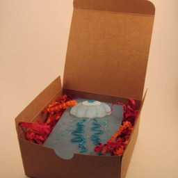 Jellyfish Hand-Crafted Blue & Purple Glass Night Light On French Vanilla - thumbnail 3