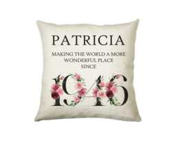 80Th Birthday Gift For Women - Personalised 1946 Cushion Age 80 Her Ladies Floral Design Mum Nan Gran Eighty Bnd80C - thumbnail 1