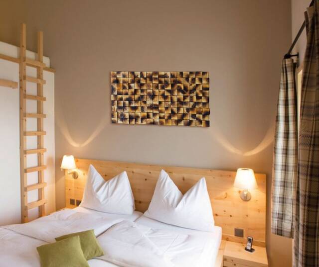 Geometric Wood Headboard Rustic Modern Wall Art - image 1