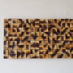 Geometric Wood Headboard Rustic Modern Wall Art - thumbnail 2