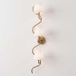Wall Light - Elegant Antique Brass Twisted Triple Lamp Sconce, Scandinavian Luxury Decorative Lighting For Bedroom & Hallway - thumbnail 3