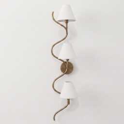 Wall Light - Elegant Antique Brass Twisted Triple Lamp Sconce, Scandinavian Luxury Decorative Lighting For Bedroom & Hallway - thumbnail 2
