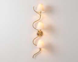 Wall Light - Elegant Brushed Gold Twisted Triple Lamp Sconce, Scandinavian Luxury Decorative Lighting For Bedroom & Hallway - thumbnail 1