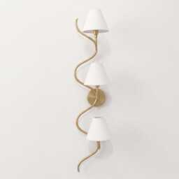Wall Light - Elegant Brushed Gold Twisted Triple Lamp Sconce, Scandinavian Luxury Decorative Lighting For Bedroom & Hallway - thumbnail 2