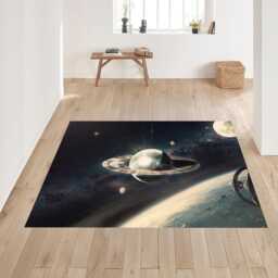 Saturn Cosmic Orbit Planet Space Art Rug & Tile Mat - thumbnail 1