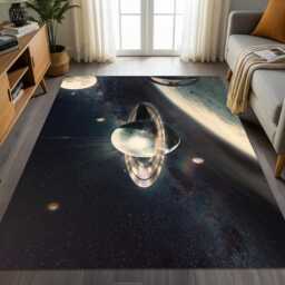 Saturn Cosmic Orbit Planet Space Art Rug & Tile Mat - thumbnail 2