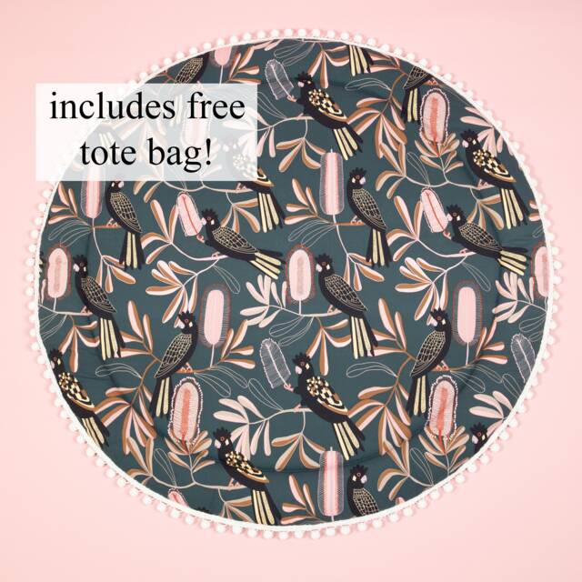 Baby Play Mat - Gift Newborn Tummy Time Nursery Kids Activity Black Cockatoo - image 1