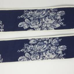 Laura Ashley Josette Midnight Blue Handmade Pair Of Curtain Tie Backs Piped White - thumbnail 4