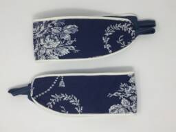 Laura Ashley Josette Midnight Blue Handmade Pair Of Curtain Tie Backs Piped White