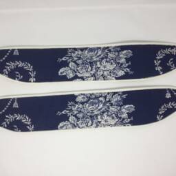 Laura Ashley Josette Midnight Blue Handmade Pair Of Curtain Tie Backs Piped White - thumbnail 3