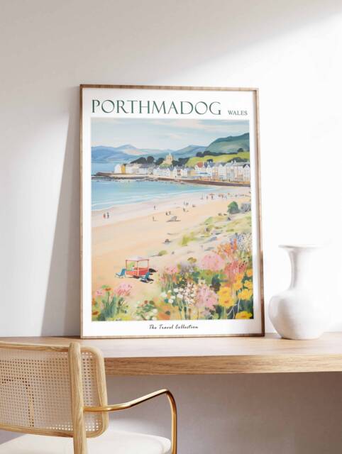 Porthmadog Travel Poster Scenic Welsh Harbor Art Print - image 1
