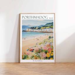 Porthmadog Travel Poster Scenic Welsh Harbor Art Print - thumbnail 3