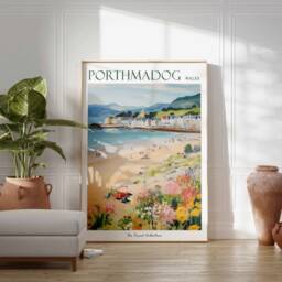 Porthmadog Travel Poster Scenic Welsh Harbor Art Print - thumbnail 2