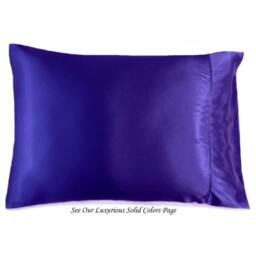 Royal Blue Satin Pillowcase, Luxurious Charmeuse Fabric - thumbnail 2