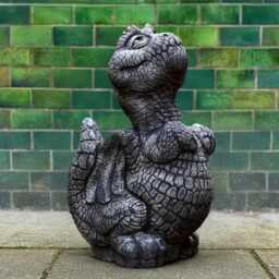 Large Dragon Statue Stone Scary Figurine Outdoor Smiling Sculpture Cement Animal Decoration Garden Wildlife Halloween Art - thumbnail 3