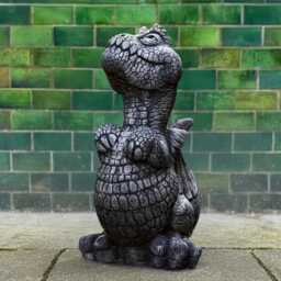 Large Dragon Statue Stone Scary Figurine Outdoor Smiling Sculpture Cement Animal Decoration Garden Wildlife Halloween Art - thumbnail 2