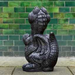 Large Dragon Statue Stone Scary Figurine Outdoor Smiling Sculpture Cement Animal Decoration Garden Wildlife Halloween Art - thumbnail 4