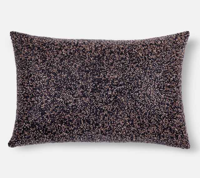 Hand Embroidered Black & Gold Pillow Cover, Luxury Art Silk - Bmcc015 - image 1