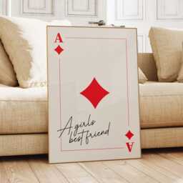 Ace Of Diamonds Art Print Retro Playing Card Poster - thumbnail 2