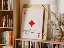 Ace Of Diamonds Art Print Retro Playing Card Poster - thumbnail 1