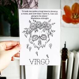 Virgo Astrology Print Feminist Quote, Zodiac Art Birthday Gift - thumbnail 2