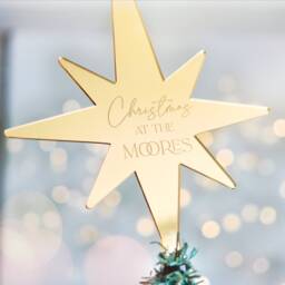 Personalized Christmas Star Tree Topper Ideas Family Decorationstree For - thumbnail 2