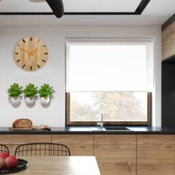 Wood Wall Clock, Silent Wooden Modern Clock For Office, Orange Clock Hands - thumbnail 3