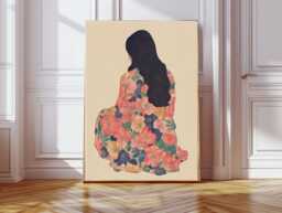 Abstract People Art - Mid Century Art, Modern Wall Minimalist Print, Living Room Female Figure - thumbnail 1