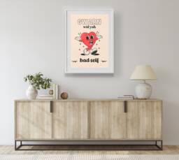 Gwarn Wid Yuh Bad Self - Home Decor, Wall Art, Modern Jamaican Print, Patois Caribbean Print, Slang Print - thumbnail 1