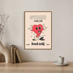 Gwarn Wid Yuh Bad Self - Home Decor, Wall Art, Modern Jamaican Print, Patois Caribbean Print, Slang Print - thumbnail 3