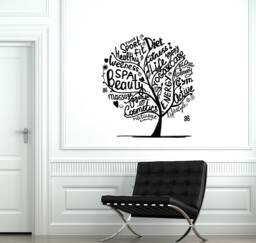 Beauty Tree Vinyl Wall Decal Spa Salon Gym Decor Healthy Lifestyle Stickers Mural - #2826Di - thumbnail 1