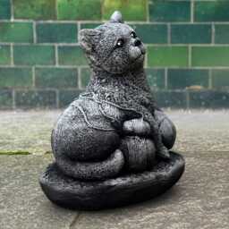 Playful Concrete Kitty Statue Outdoor Cat Sculpture Cement Kitten Lawn Figure Stone Memorial Pet Ornament Handmade Cat Art Gift - thumbnail 2