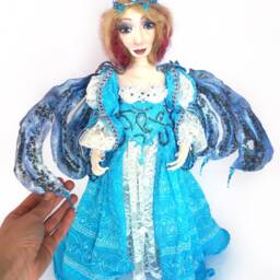 Ankara, One Of A Kind, Fairy, Queen, Clay Doll, Fiber Art, Unique Gift, Michelle Munzone, Bamboledesigns, Art Home Decor, Sculpture - thumbnail 4