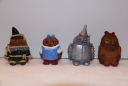 Wizard Of Oz Owl Figurines, Acrylic Painted Resin Ornaments, Set 4 - thumbnail 1