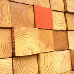 Reclaimed Pine Wood Wall Art - Geometric Tile Mosaic - thumbnail 3