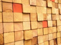 Reclaimed Pine Wood Wall Art - Geometric Tile Mosaic - thumbnail 1