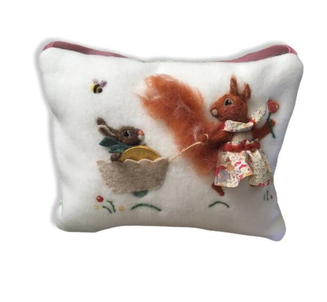 Custom Animal Tooth Fairy Pillow Handmade Squirrel & Mouse Cushion - image 1