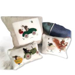 Custom Animal Tooth Fairy Pillow Handmade Squirrel & Mouse Cushion - thumbnail 2